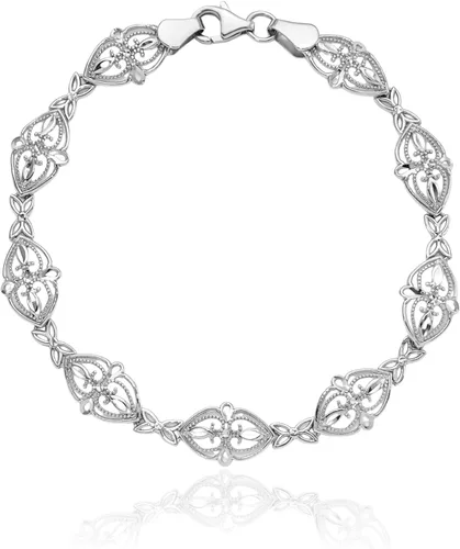Miniatura 5 de IceCarats Pulsera de cadena de oro blanco de 14 quilates, Oro blanco, No es una piedra preciosa