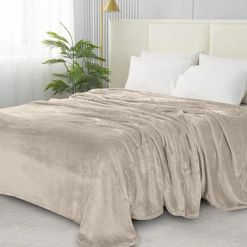 Miniatura 28 de Elegant Comfort Manta ultrasuave de microterciopelo de lujo, suave, mullida, tamaño matrimonial/queen, verde