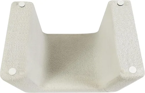 Miniatura 8 de Boucle - Taburete otomano redondo, de sherpa, pequeño y moderno reposapiés tapizado para maquillaje, sala de estar, entrada, dormitorio, beige