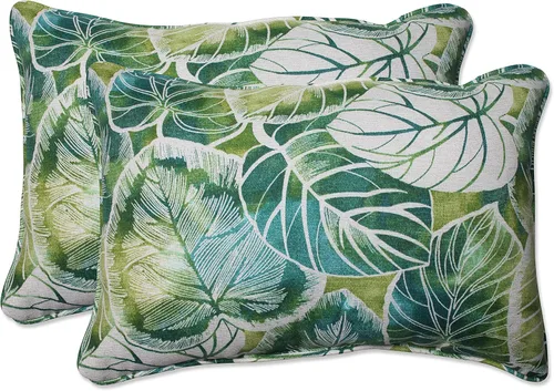 Miniatura 7 de Pillow Perfect Almohadas botánicas para interiores y exteriores, 2 unidades, acento, 16.5 x 16.5 pulgadas, naranja Sunny Daze