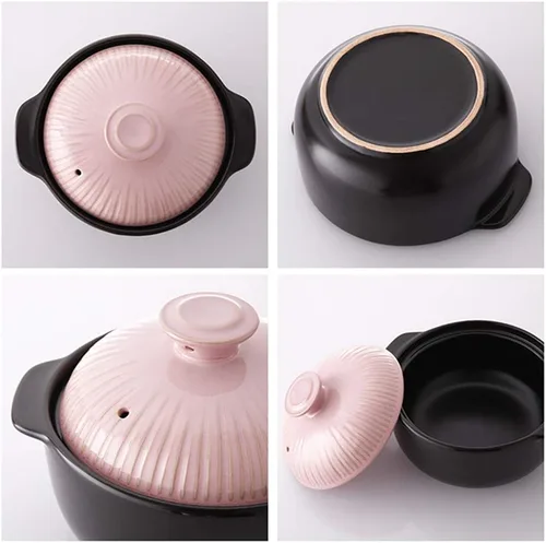 Miniatura 4 de Kitchen Flower Lucia - Olla de cocina de porcelana esmaltada natural (rosa azúcar, 33.8 fl oz)