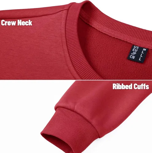 Miniatura 6 de MAGCOMSEN Sudadera de cuello redondo para hombre, de manga larga, informal, cálido, forro polar