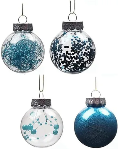 Miniatura 10 de YYCRAFT Adornos de Bolas de Navidad de Plástico Transparente Irrompibles 6CM (2.36 pulgadas) Bolas de Navidad Juego de Esferas con Decoraciones Negro