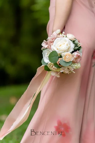 Miniatura 4 de Ramo de boda de rosa polvorienta de 7 pulgadas para novia, dama de honor, ramo de boda pequeño, para fiesta de propuesta de matrimonio y aniversario