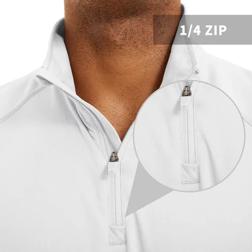 Miniatura 6 de CRYSULLY Camisas de pesca para hombre con protección solar UPF 50+ de manga larga y cremallera de 14
