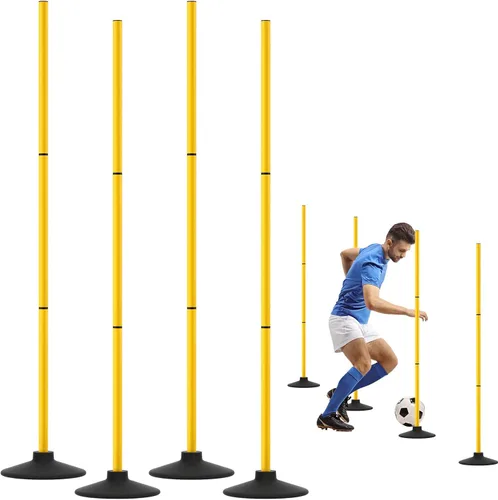Miniatura 8 de GHB Postes de Agilidad Paquete de 4 de 50" Postes de Entrenamiento de Fútbol Deportivo, Equipo de Entrenamiento de Velocidad Desmontable Accesorios