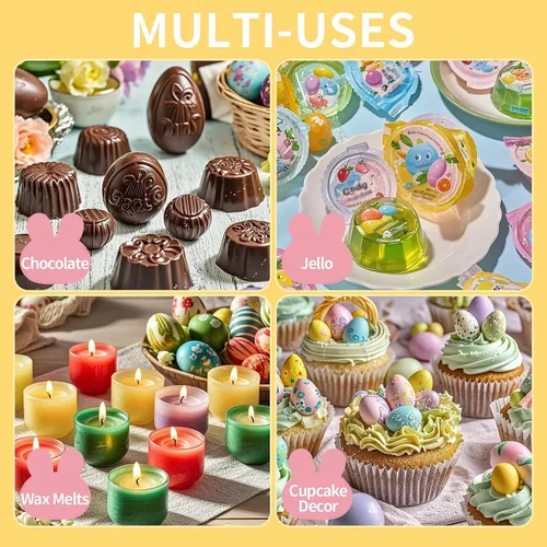Miniatura 6 de Moldes de gelatina de huevo de Pascua, paquete de 3 moldes de chocolate con forma de conejo, molde de silicona para golosinas de chocolate, dulces