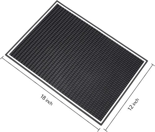 Miniatura 2 de Jucoan Paquete de 3 tapetes de goma para barra de 18 x 12 pulgadas, tapete de goma de 0.4 pulgadas de grosor, tapetes antideslizantes para bebidas