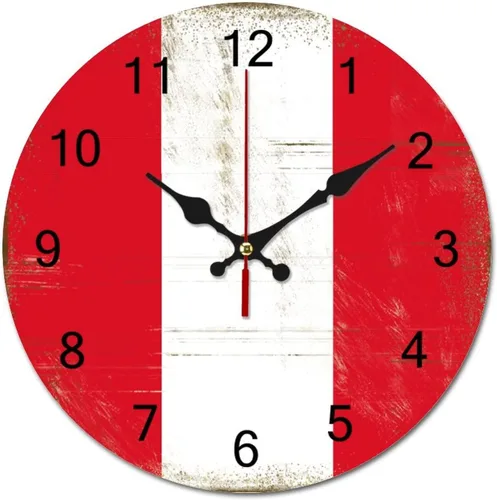 Miniatura 12 de Reloj de pared grande con diseño de bandera de San Vicente y la Granadina, funciona con pilas, reloj colgante silencioso de 9 pulgadas, decoración