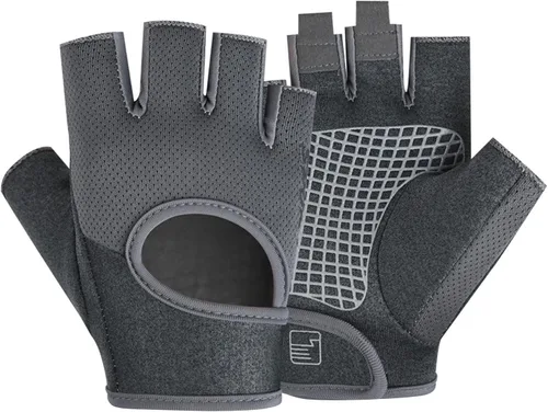 Miniatura 3 de Guantes de entrenamiento para hombres, antideslizantes, duraderos, ligeros, con protección de la palma, guantes gruesos sin dedos transpirables