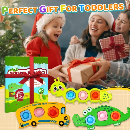 Miniatura 6 de Juguetes sensoriales para aliviar la ansiedad, 3 unidades, actividades de viaje en avión para niños pequeños, bolsas de regalo, juguetes