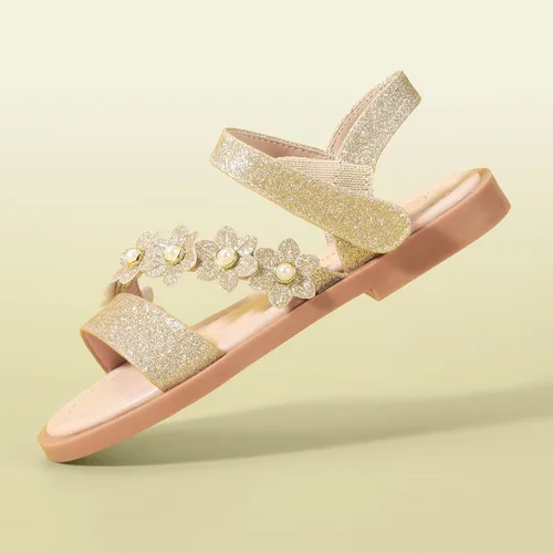 Miniatura 4 de PANDANINJIA Gina - Sandalias de verano con punta abierta para niñas, zapatos planos de vestir para niñas pequeñas y grandes