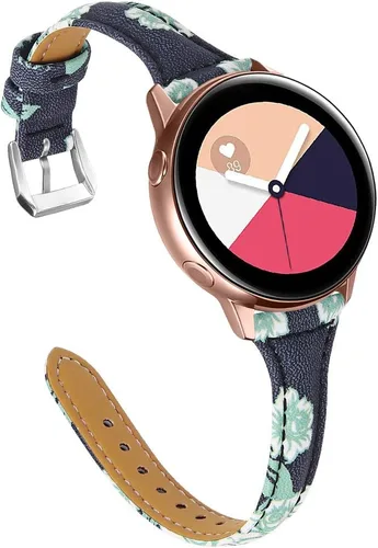 Miniatura 12 de JOYOZY Correa de cuero compatible con Samsung Galaxy Watch 6/7/FE/5/4 de 40 mm, 44 mm, Active (40 mm)/2 (40 mm) (44 mm), correa de muñeca delgada