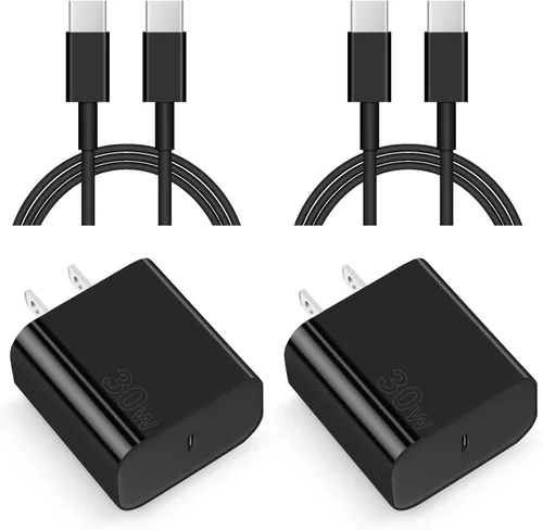 Cargador para iPhone 17, 16, 15, carga rápida, 30 W, cargador USBC, paquete de 2 cargadores tipo C, cable de 6 pies para iPhone 17/17 Plus/17 Pro/17