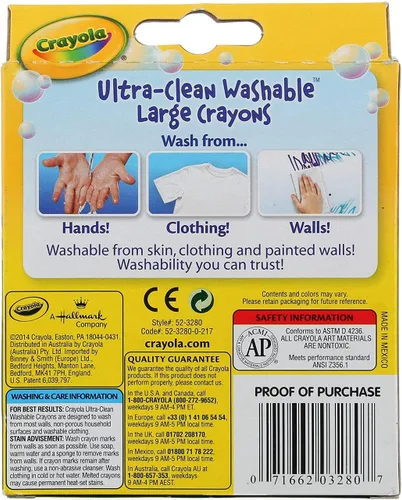 Miniatura 5 de Crayolas lavables de Crayola, grandes, 8 colores por caja, paquete de de 2