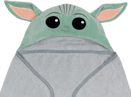Miniatura 2 de Lambs & Ivy Star Wars The Child/Baby Yoda/Grogu Toalla de Baño con Capucha para Bebé Gris