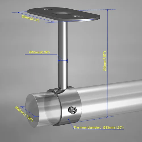 Miniatura 2 de Soportes de montaje en techo para barra de cortina de acero inoxidable, diámetro de varilla de 0.984 in/1 pulgada, acabado cromado pulido, plata, 2