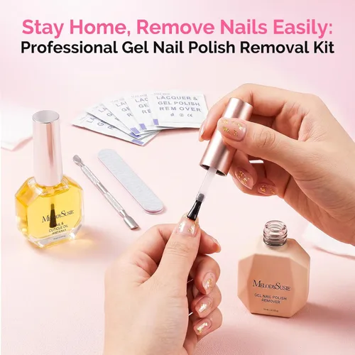 Miniatura 5 de MelodySusie Removedor de esmalte de uñas de gel con kit de removedor de manicura, no necesita remojo o envoltura, fácil y rápida extracción en 5