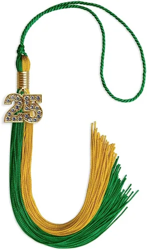 Miniatura 92 de Endea Graduation Borla de doble color con dije dorado (negro/oro brillante, 2022)