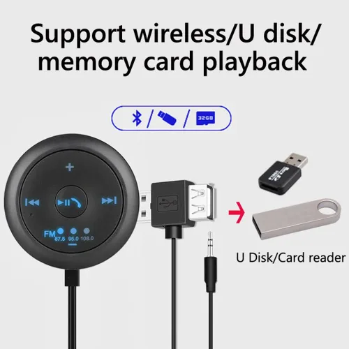 Miniatura 4 de Reproductor de MP3 para coche Receptor transmisor FM inalámbrico manos libres llamada función de memoria TF tarjeta U disco AUX Player