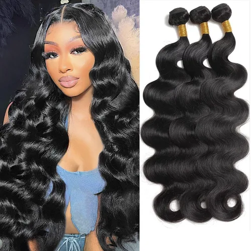 Miniatura 20 de 3 manojos de cabello humano 12A, ondulado, 100% sin procesar, cabello humano virgen brasileño de tejido rápido (14, 16, 18 pulgadas)