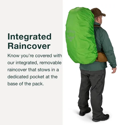 Miniatura 5 de Osprey Rook 65L Mochila de mochilero para hombre, color carbón oscuroforro plateado