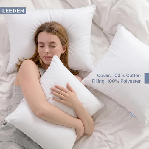 Miniatura 2 de Leeden - Juego de 2 rellenos de almohada de 30 x 50 cm, insertos de cojín con funda de 100% algodón, insertos rectangulares decorativos para sofá