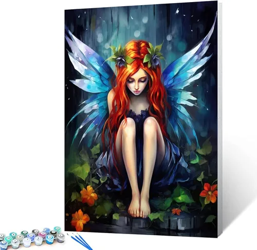 Miniatura 32 de Tucocoo Pintura por números para adultos, kits de pintura al óleo digital sobre lienzo con pinceles y pigmento acrílico, hermoso retrato de niña
