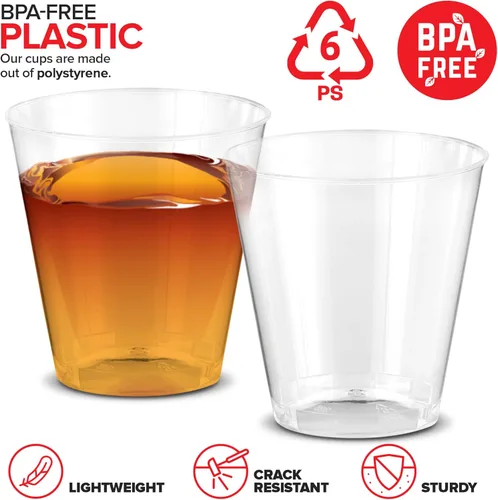 Miniatura 3 de Stock Your Home Vasos de chupito de 2 onzas – 250 mini vasos de chupito de plástico (2 onzas) vasos desechables transparentes para chupitos