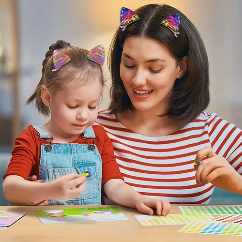 Miniatura 7 de 12 pinzas para el pelo y pasadores brillantes con purpurina para niñas, niños pequeños y niños, horquillas para el pelo de animales