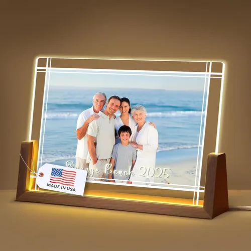 Miniatura 14 de LOUISMIAA - Marcos de fotos personalizados con luz nocturna, placa decorativa para aniversario, cumpleaños, día de la madre, día del padre, San