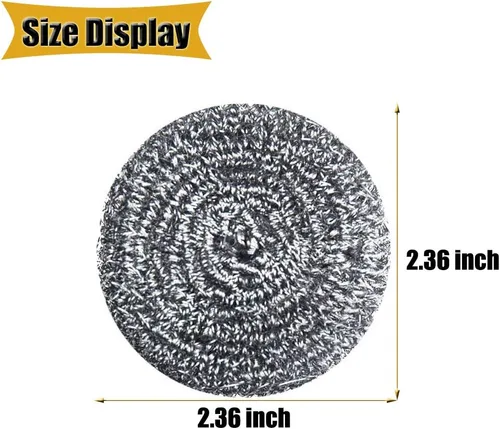 Miniatura 6 de 18 esponjas de acero inoxidable para limpiar utensilios de cocina con mango (paquete de 18)