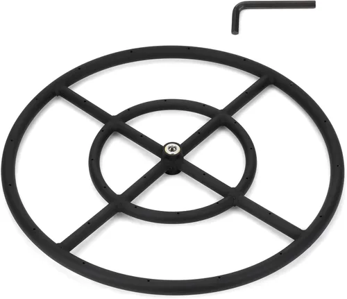 Miniatura 8 de Stanbroil Anillo redondo para quemador de fogata de 12 pulgadas para gas natural y propano, acero negro para chimenea interior y exterior, BTU