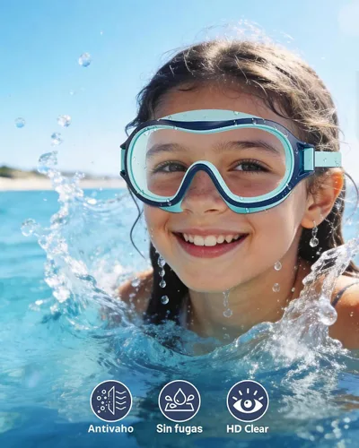 Miniatura 2 de Aegend Paquete de 2 gafas de natación para niños de 3 a 15 años, antivaho, anti-UV, visión amplia, impermeables, sin fugas, para niños y niñas
