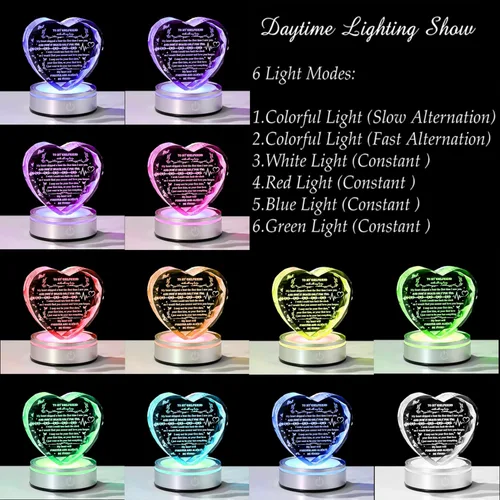 Miniatura 3 de Regalos Qianwei para novia de novio únicos - Regalos personalizados de corazón de cristal para mi novia que lo tiene todo - Ideas de regalo