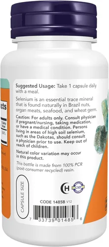 Miniatura 3 de NOW Foods Suplementos, Selenio (L-Selenometionina) 200 mcg, Mineral Esencial*, 90 Cápsulas Vegetales