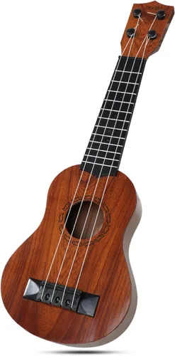 Miniatura 13 de Raimy Guitarra ukelele de 17 pulgadas para niños, 4 cuerdas, mini guitarra para niños, instrumentos musicales, juguetes educativos con púas