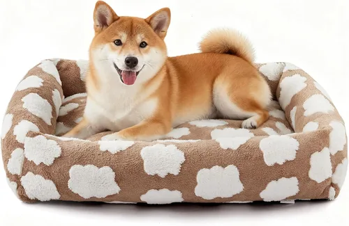 Miniatura 32 de JOEJOY Cama mediana para perros de tamaño mediano, cama ortopédica rectangular lavable para mascotas con funda de cremallera extraíble, bonita cama
