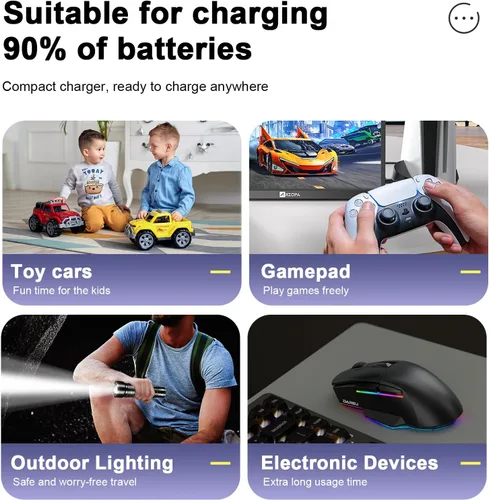 Miniatura 7 de ISDT Cargador de batería inteligente A4 Air AA AAA Cargador portátil de 4 bahías con puerto USB C Carga rápida para baterías recargables de litio
