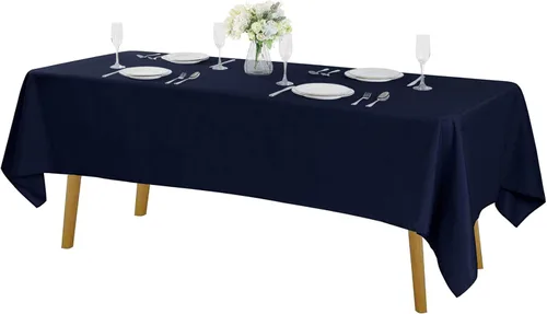 Miniatura 43 de Cupuamon - Mantel rectangular de 60 x 84 pulgadas, tela de poliéster lavable para decoración de bodas, fiestas, cenas y banquetes