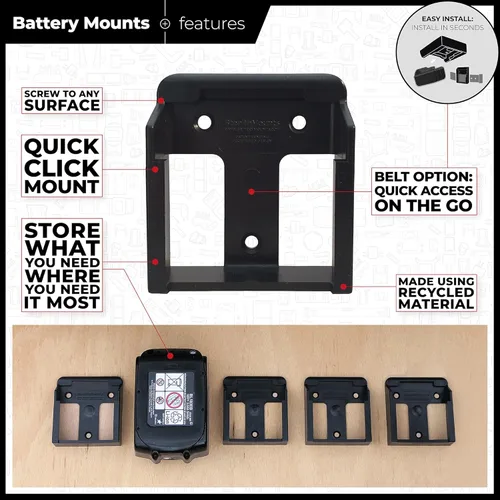 Miniatura 5 de StealthMounts Soporte para batería Makita de 18 V, paquete de 6, soporte de batería Makita, almacenamiento de batería Makita, soporte de batería