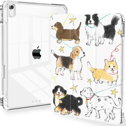 Miniatura 36 de Feams Funda para iPad (A16) 11ª generación de 11 pulgadas 2025, iPad de 10.9 pulgadas 2022, cubierta trasera transparente delgada de tres pliegues
