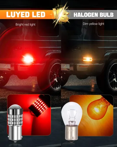 Miniatura 49 de 1156 Bombillas LED Ámbar Amarilla Luz de Señal de Giro 400% de Brillo 1141 1003 7506 Bombillas LED P21W Usadas para Luces Intermitentes Luz Trasera