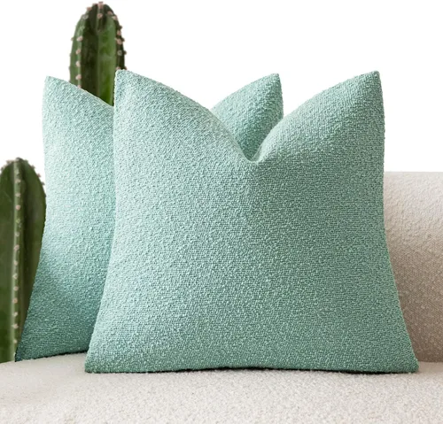 Miniatura 17 de Foindtower - Juego de 2 fundas decorativas de textura de bucle, fundas de almohada acentuadas, fundas de cojín sólidas, neutrales, para sofá, silla