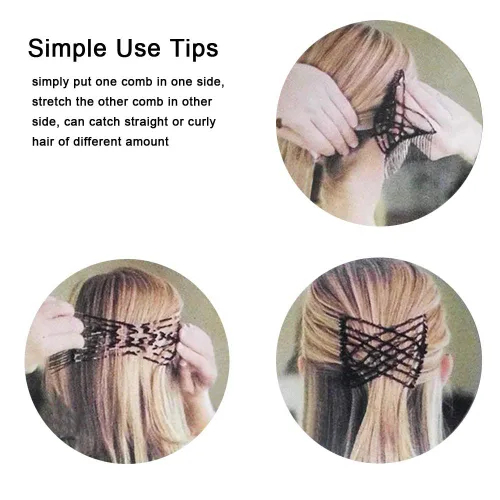 Miniatura 4 de 3 piezas de accesorios para el cabello con cuentas elásticas vintage mágicas para mujeres, señoras, niñas, pinzas elásticas para el cabello