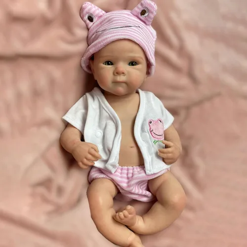 Miniatura 7 de Gileutay Muñeca de silicona de cuerpo completo de 12 pulgadas, muñecas de bebé recién nacidas realistas que parecen bebés de la vida real