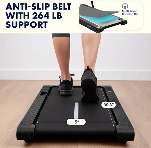 Miniatura 7 de Squatz Caminadora 2 en 1 con placas de vibración, almohadilla compacta para caminar debajo del escritorio con control remoto, pantalla LED, cinturón