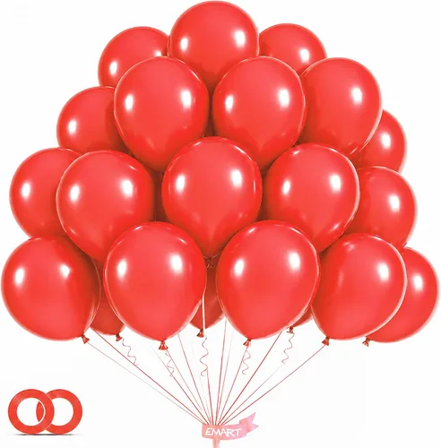 Miniatura 20 de EMART 100 globos negros de 12 pulgadas con cinta, helio de látex para fiestas de cumpleaños, baby shower, boda, graduación, Halloween, decoraciones