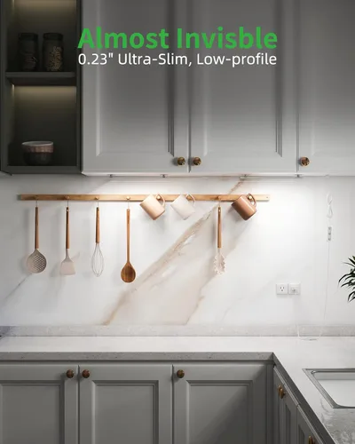 Miniatura 2 de Iluminación debajo del gabinete enchufable, luces debajo del mostrador regulables para cocina, 3 piezas de 12 pulgadas, tira de luz LED USB blanco