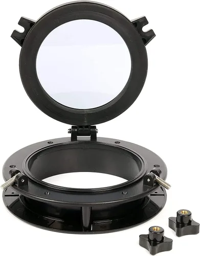 Miniatura 4 de Amarine Made 2 piezas de lancha yate de apertura redonda Portlight Porthole de 8.5 pulgadas de repuesto para ventana de orificio de puerto - vidrio